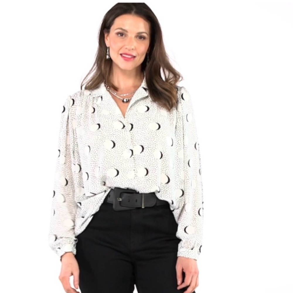 Cabi Eclipse Blouse With Black Pattern - image 5